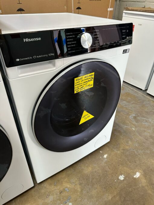 HISENSE 5S Series Auto Dosing WD5S1245BW WiFi 12+8kg 1400 Spin Washer Dryer - White - Image 2