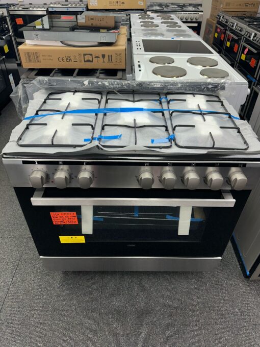 LOGIK LFTG90X18 90cm Dual Fuel Range Cooker – Stainless Steel