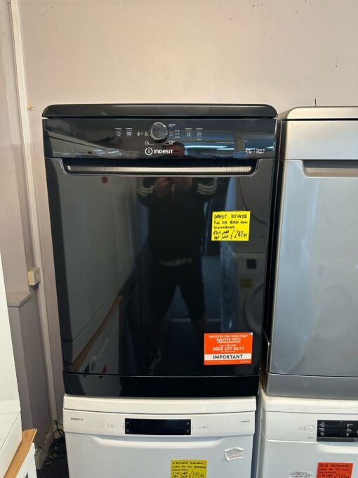 Indesit D2FHK26BUK Full Size Dishwasher - E Rated - Black