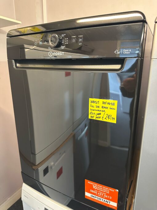 Indesit D2FHK26BUK Full Size Dishwasher - E Rated - Black - Image 2