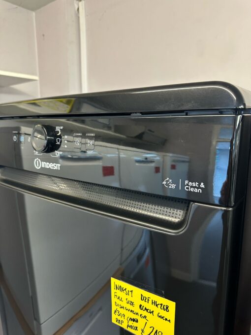 Indesit D2FHK26BUK Full Size Dishwasher - E Rated - Black - Image 3