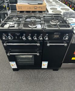 RANGEMASTER Kitchener KCH90DFFBL/C Dual Fuel Range Cooker - Black & Chrome