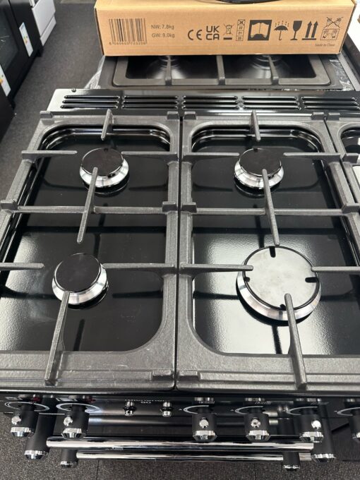 RANGEMASTER Kitchener KCH90DFFBL/C Dual Fuel Range Cooker - Black & Chrome - Image 6