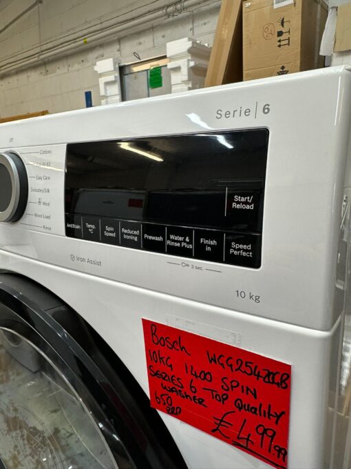 BOSCH Series 6 WGG254Z0GB AntiStain 10kg 1400 Spin Washer - White - Image 5