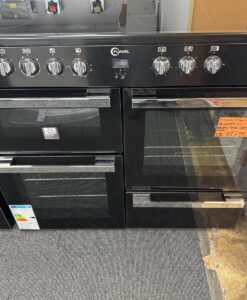 Alternative view of FLAVEL Milano 100 MLN10CRK Electric Range Cooker - Black & Chrome